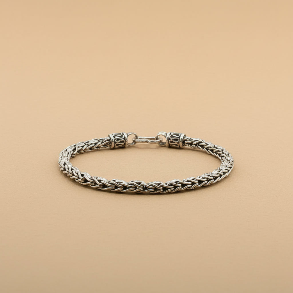 925 Sterling Silver 7 Inch Men's Rope Bracelet