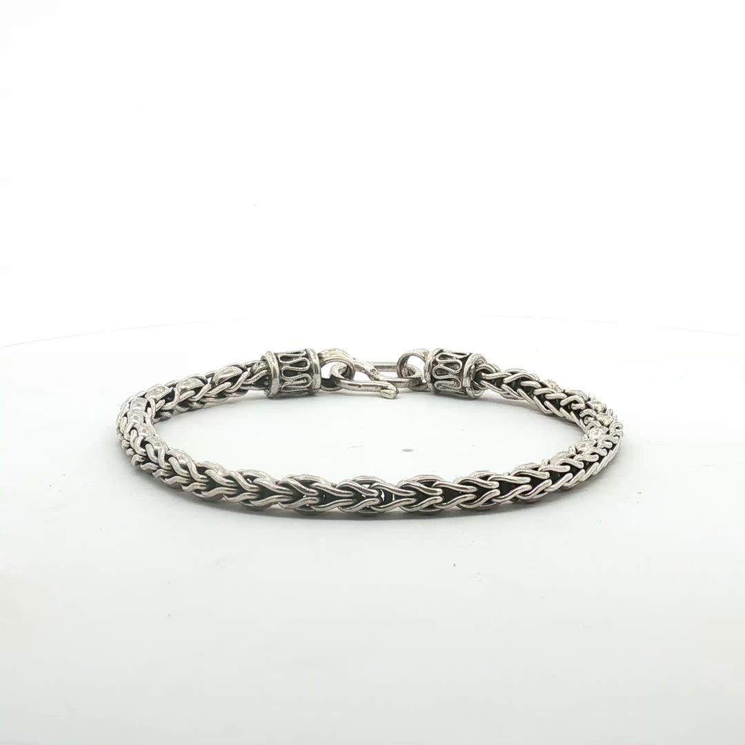 925 Sterling Silver 7 Inch Men's Rope Bracelet