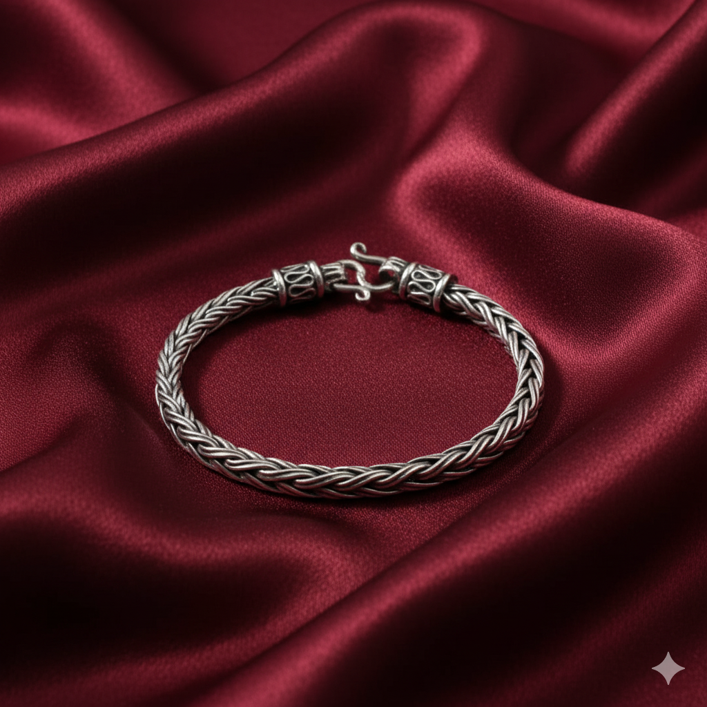 925 Sterling Silver 7 Inch Men's Rope Bracelet