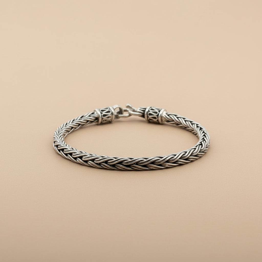 925 Sterling Silver 7 Inch Men's Rope Bracelet