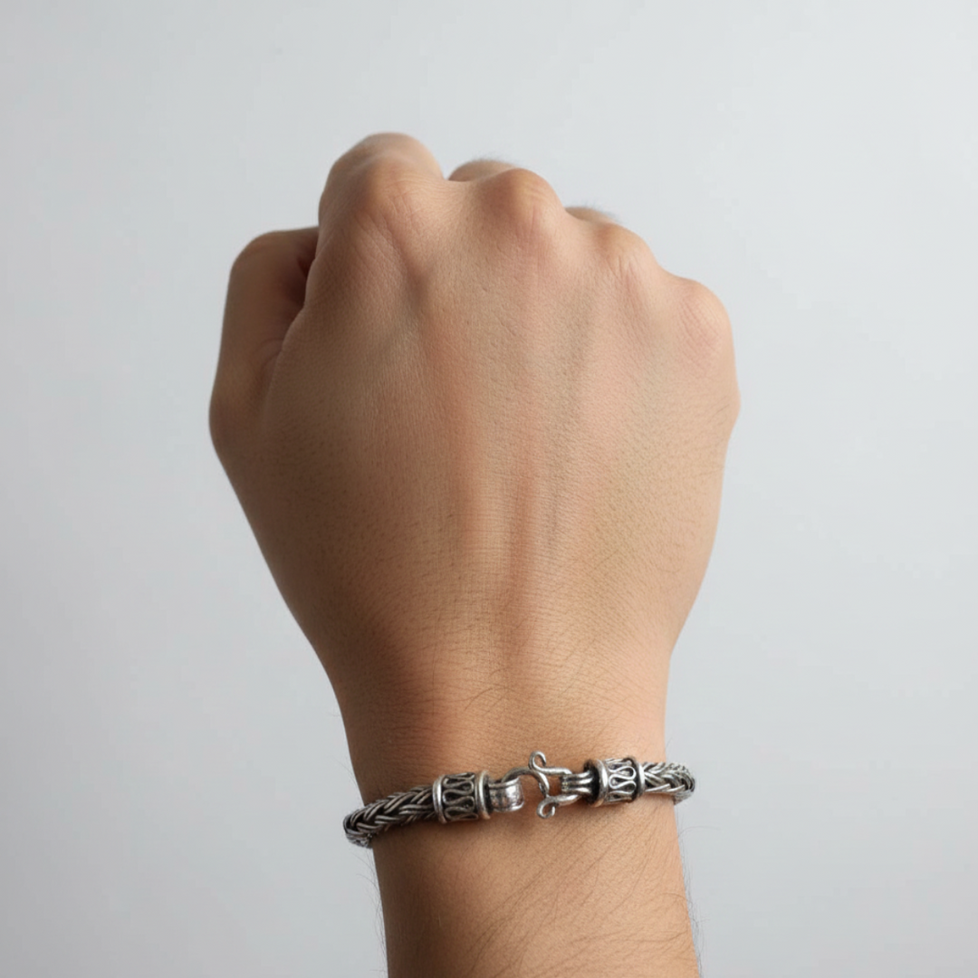 925 Sterling Silver 7 Inch Men's Rope Bracelet