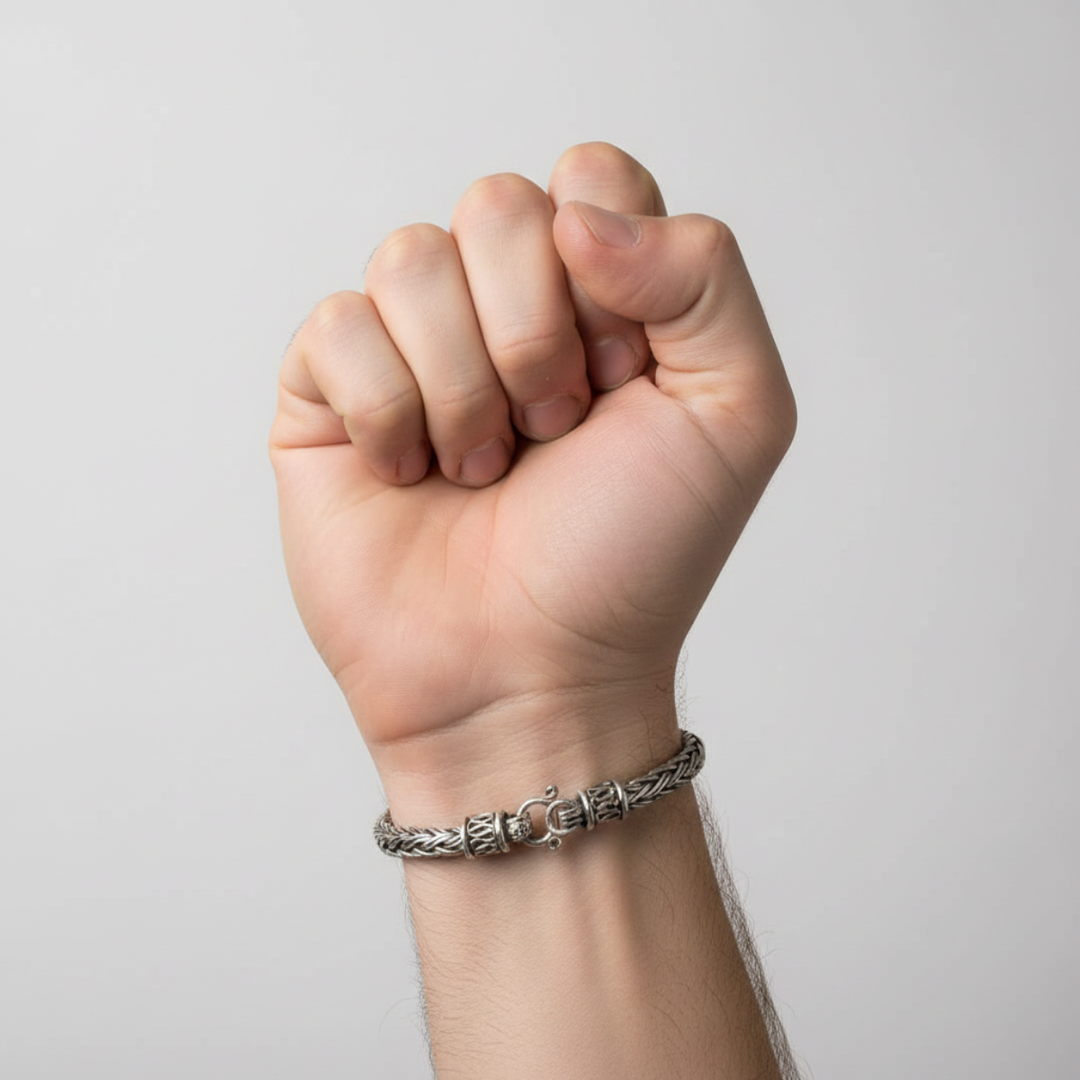 925 Sterling Silver 7 Inch Men's Rope Bracelet