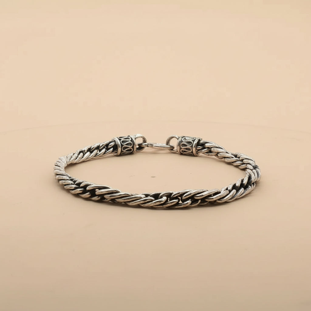 925 Sterling Silver 7 Inch Men's Rope Bracelet