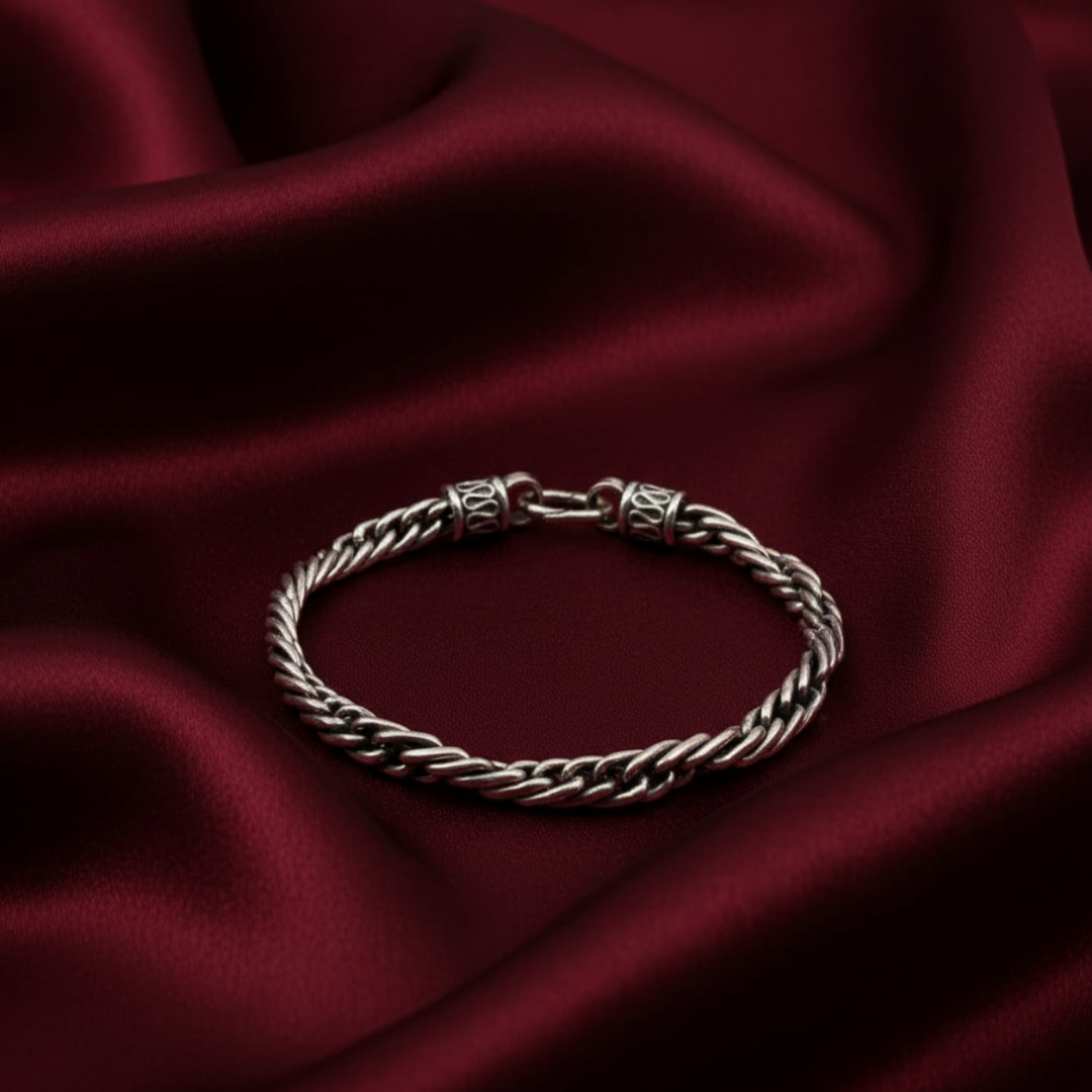 925 Sterling Silver 7 Inch Men's Rope Bracelet