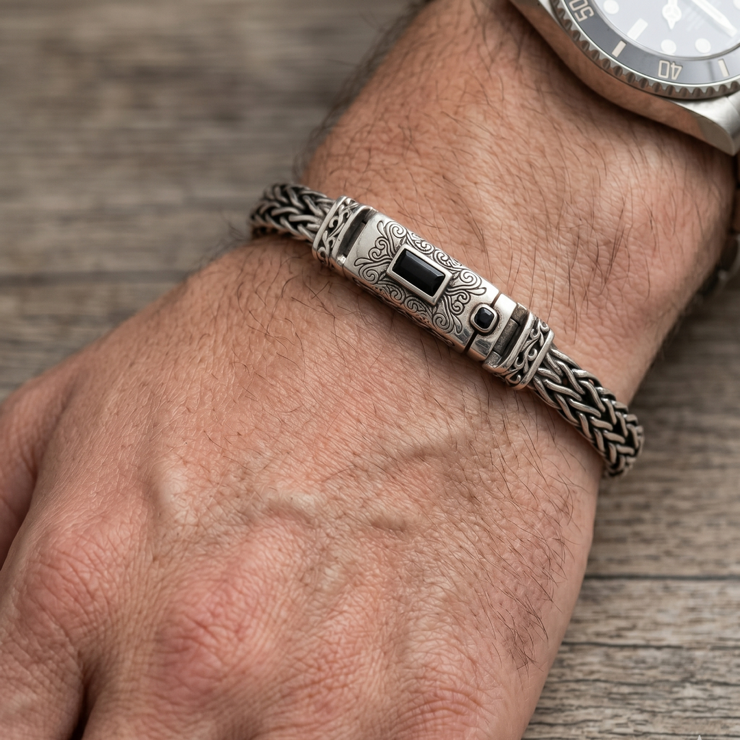 925 Silver Royal Ethnic Kada Bracelet for Men