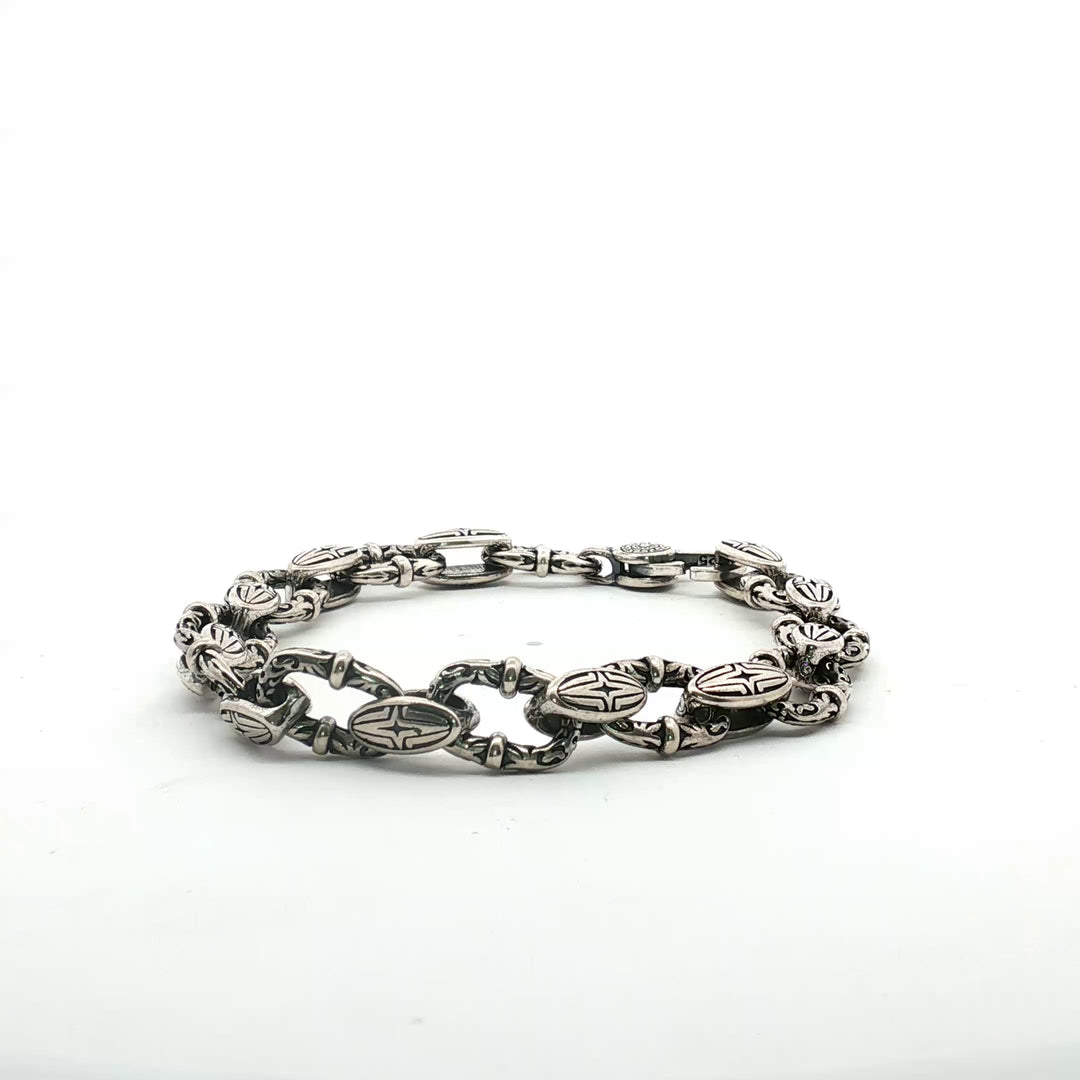 925 Sterling Silver 7 Inch Men's Rope Bracelet