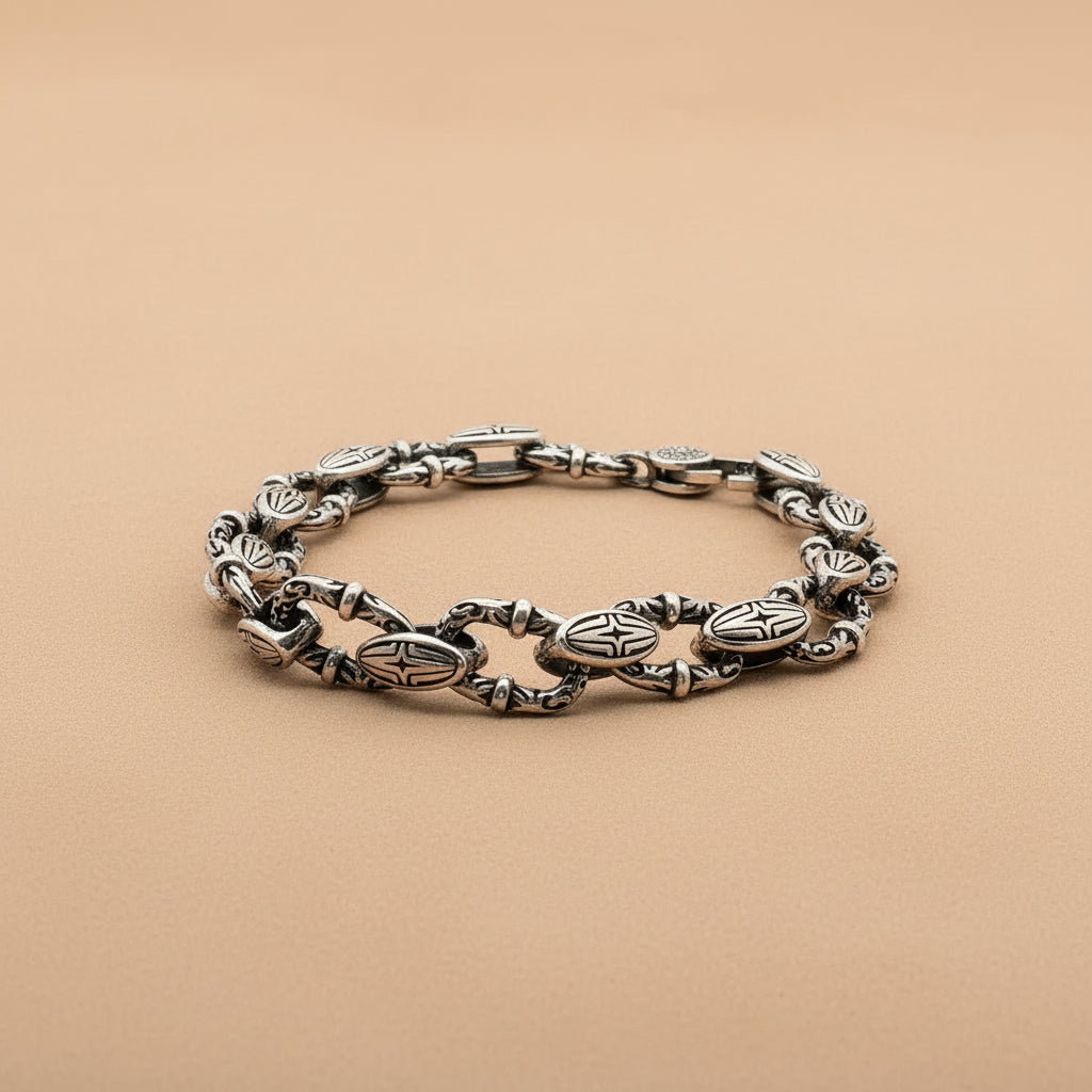 925 Sterling Silver 7 Inch Men's Rope Bracelet