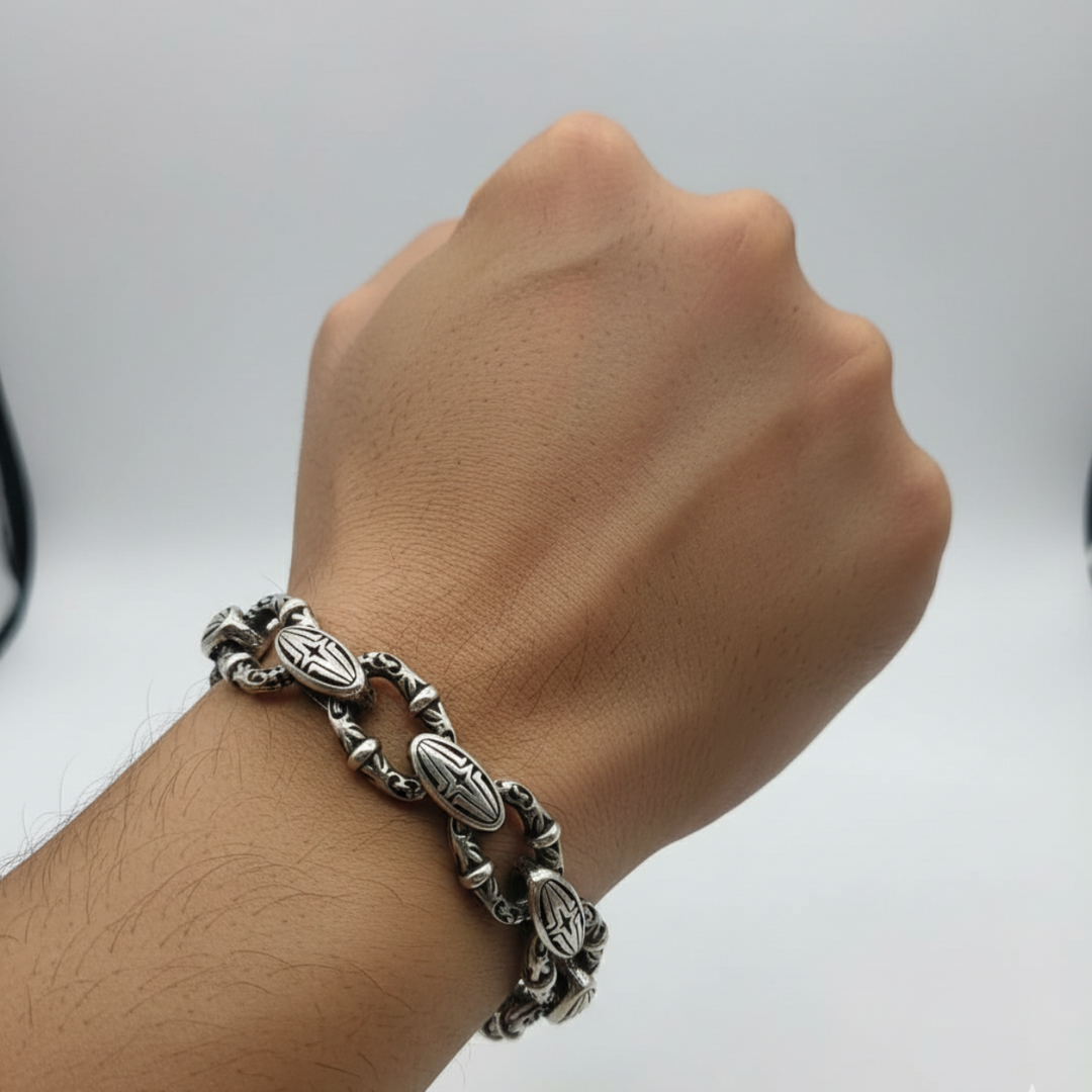 925 Sterling Silver 7 Inch Men's Rope Bracelet