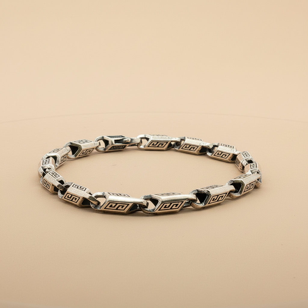 925 Sterling Silver 7 Inch Men's Rope Bracelet