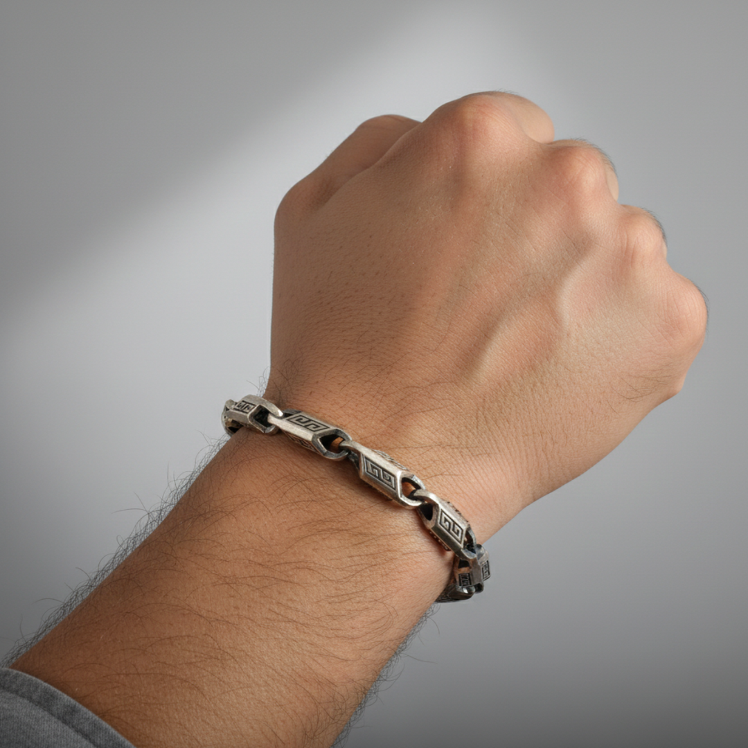 925 Sterling Silver 7 Inch Men's Rope Bracelet