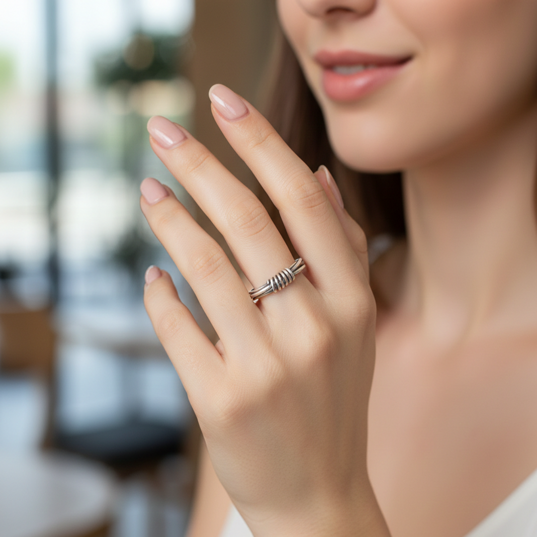 Barbed Wire 925 Sterling Silver Ring (Available in various sizes)