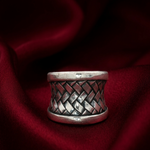Load image into Gallery viewer, Handmade Knit Styled 925 Sterling Silver Ring - Adjustable Ring Size