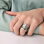 Load image into Gallery viewer, Handmade Knit Styled 925 Sterling Silver Ring - Adjustable Ring Size
