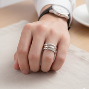 Handmade Men's Chala 925 Sterling Silver Ring - Adjustable Ring Size