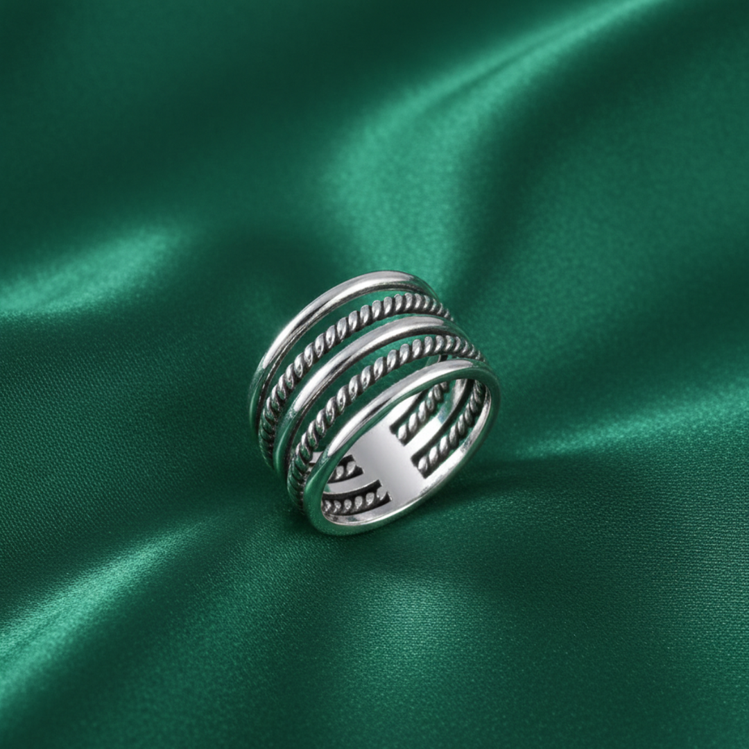 Dual layered Unisex 925 Sterling Silver Ring