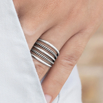 Load image into Gallery viewer, Dual layered Unisex 925 Sterling Silver Ring
