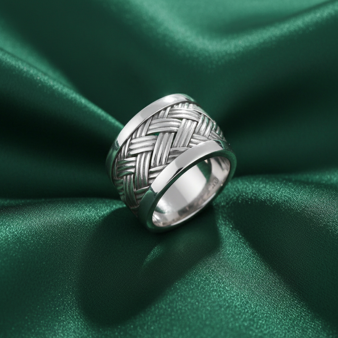 Handmade Woven 925 Sterling Silver Ring (Adjustable Ring Size)
