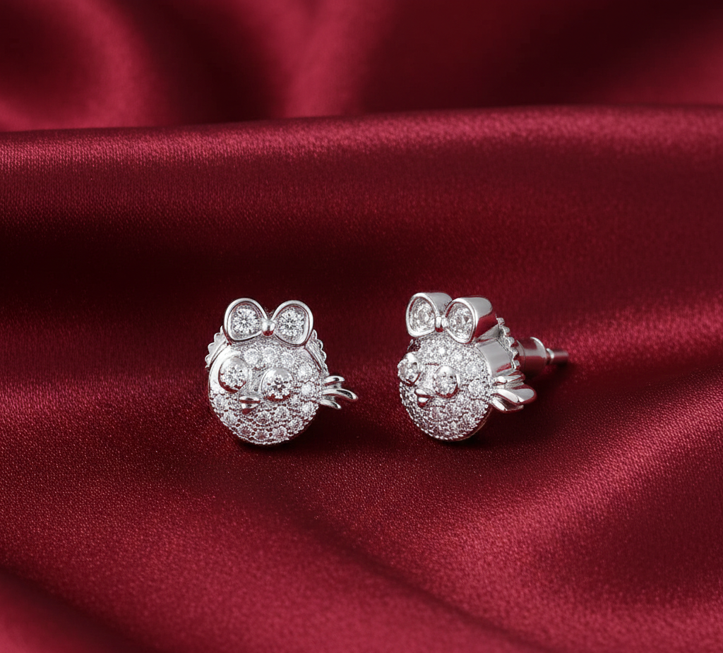 Tweety 925 Sterling Silver Stud Earrings