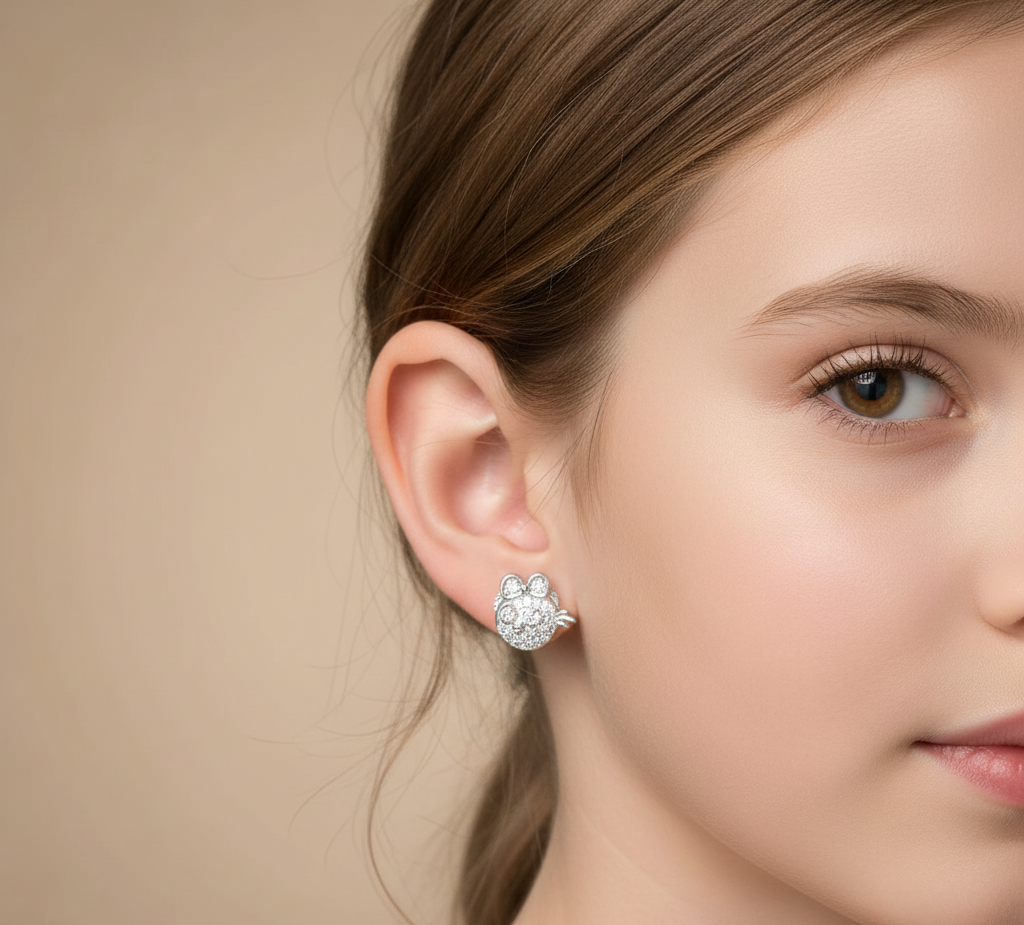 Tweety 925 Sterling Silver Stud Earrings