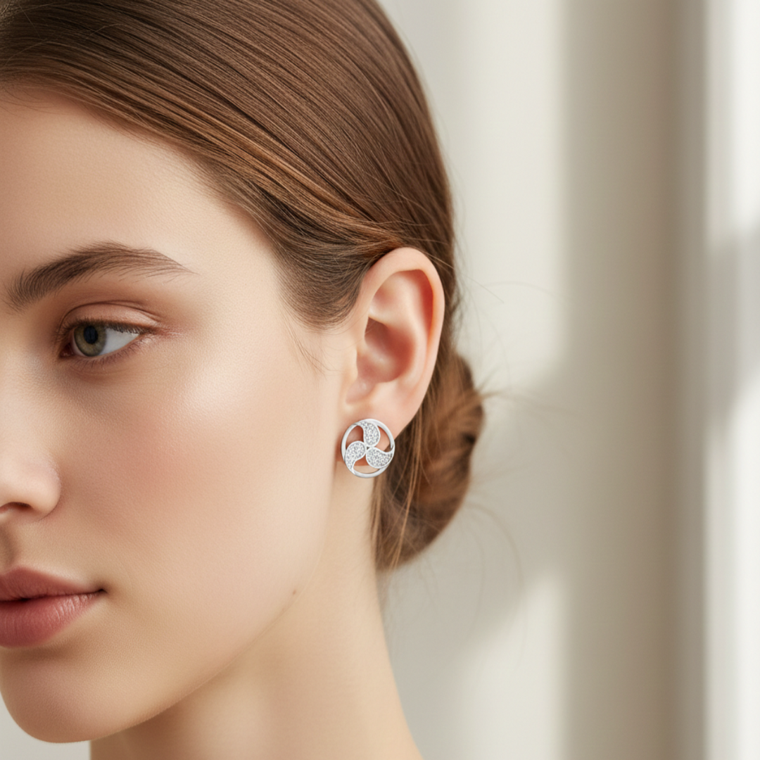 Aviator 925 Sterling Silver Stud Earrings