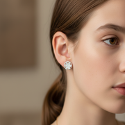 Essential Flower Circle 925 Sterling Silver Stud Earrings