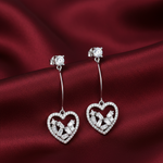 Load image into Gallery viewer, Heart Solitaire 925 Sterling Silver Dangling  Earring