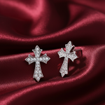 Load image into Gallery viewer, Cross Divine 925 Sterling Silver Stud Earrings