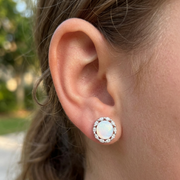 Luxury 925 Sterling Silver Sparkling Round Shape Stud Earrings