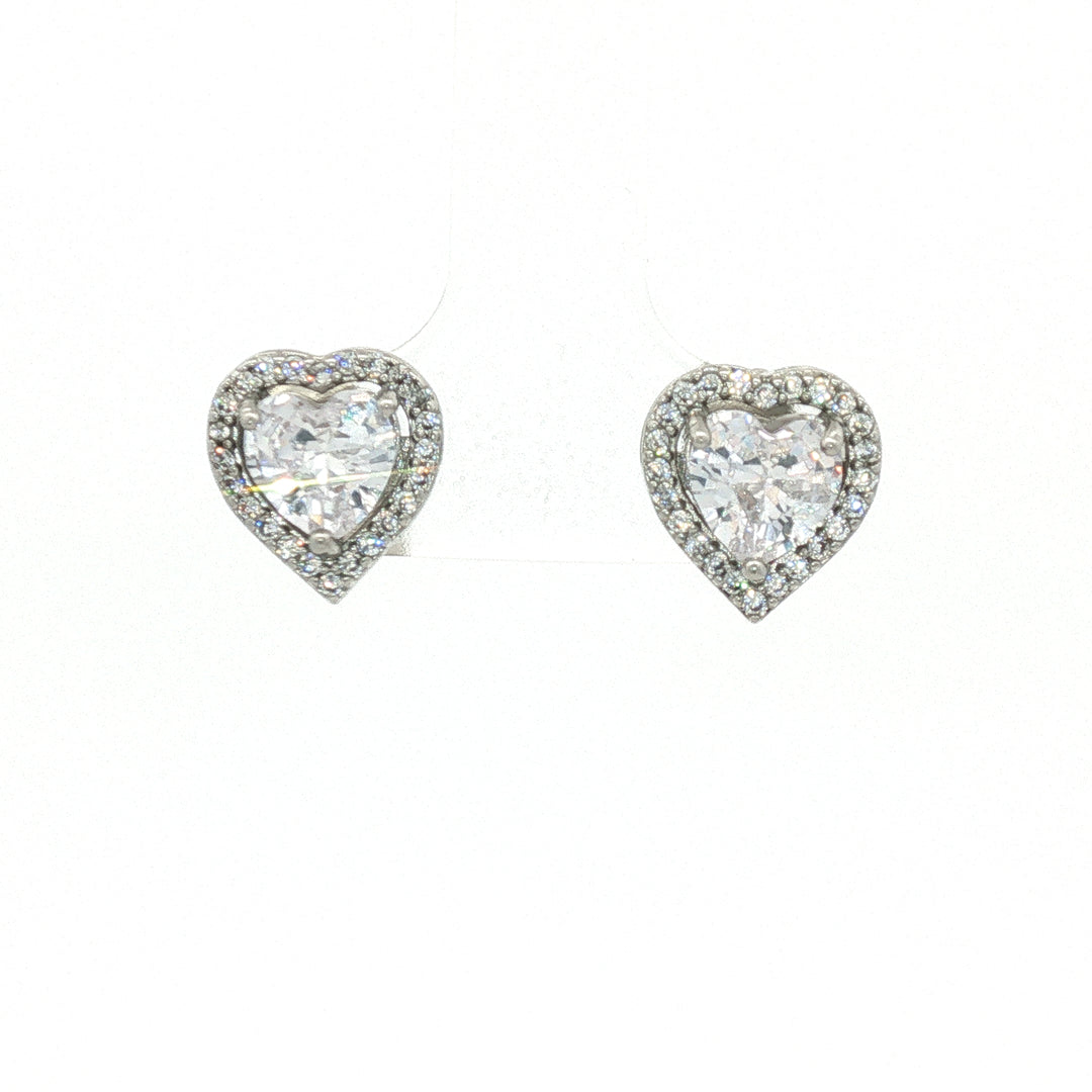 Dream Heart Shape 925 Silver Stud Earrings