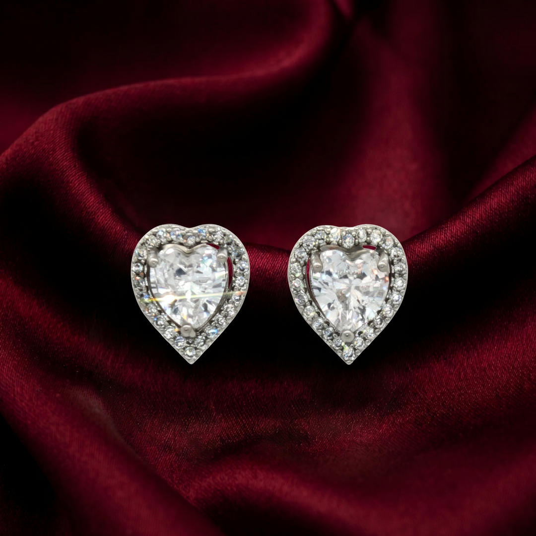 Dream Heart Shape 925 Silver Stud Earrings