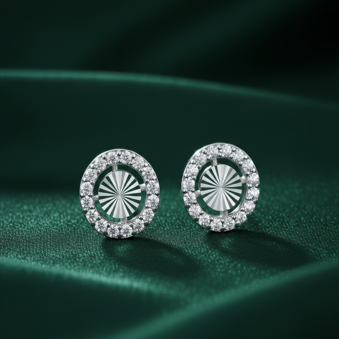 Mirage circle 925 Sterling Silver Stud Earrings