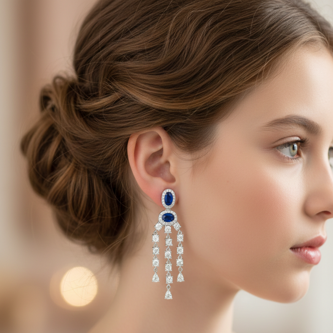 Nightingale Chandeliers 925 Silver Earrings