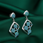 Load image into Gallery viewer, Mogra Firoza Diva 925 Sterling Silver Earrings