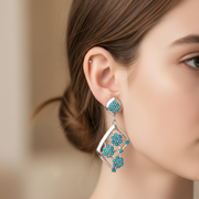 Mogra Firoza Diva 925 Sterling Silver Earrings