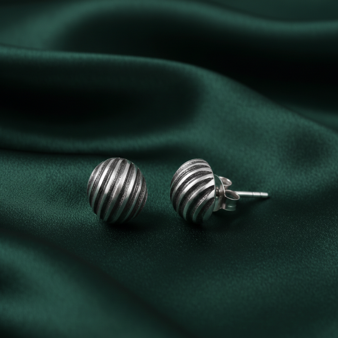 Dazzle 925 Sterling Plain Silver Stud Earrings