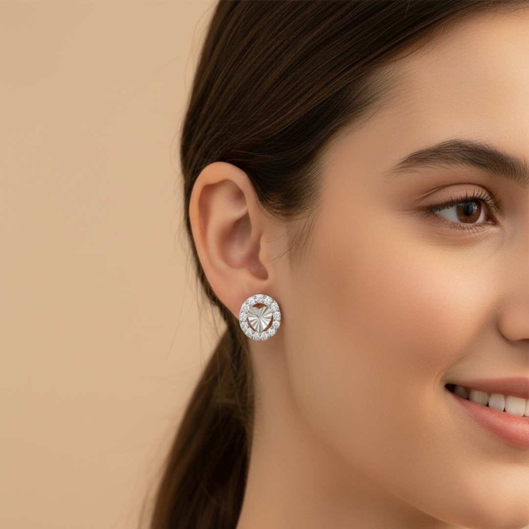 Twinkle Heart 925 Sterling Silver Stud Earrings