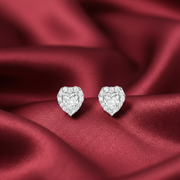 Shubham Solitaire Halo 925 Silver Earrings