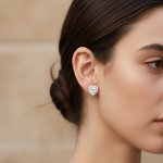 Load image into Gallery viewer, Shubham Solitaire Halo 925 Silver Earrings