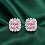 Load image into Gallery viewer, Shubham Solitaire Color Halo 925 Silver Earrings
