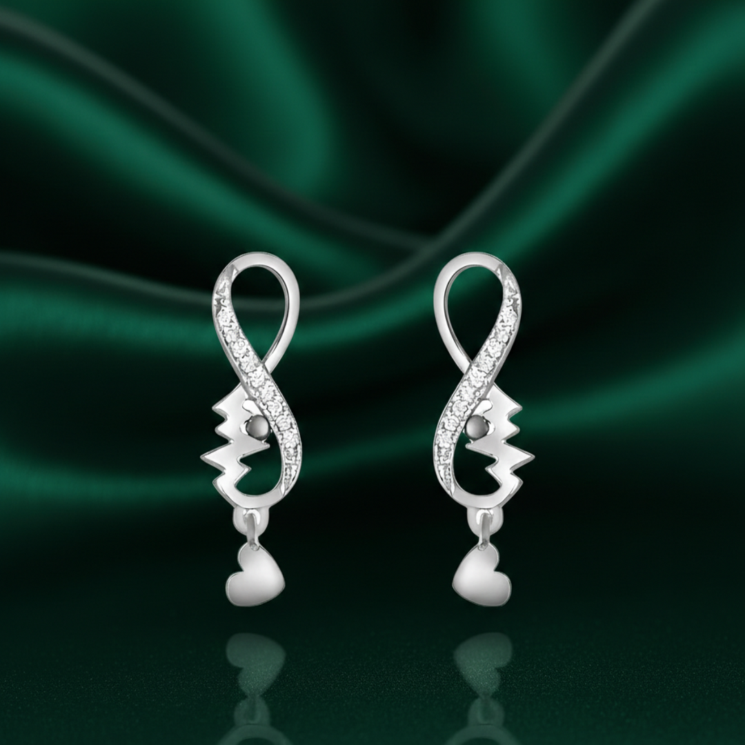 Infinite Music Love 925 Silver Earrings