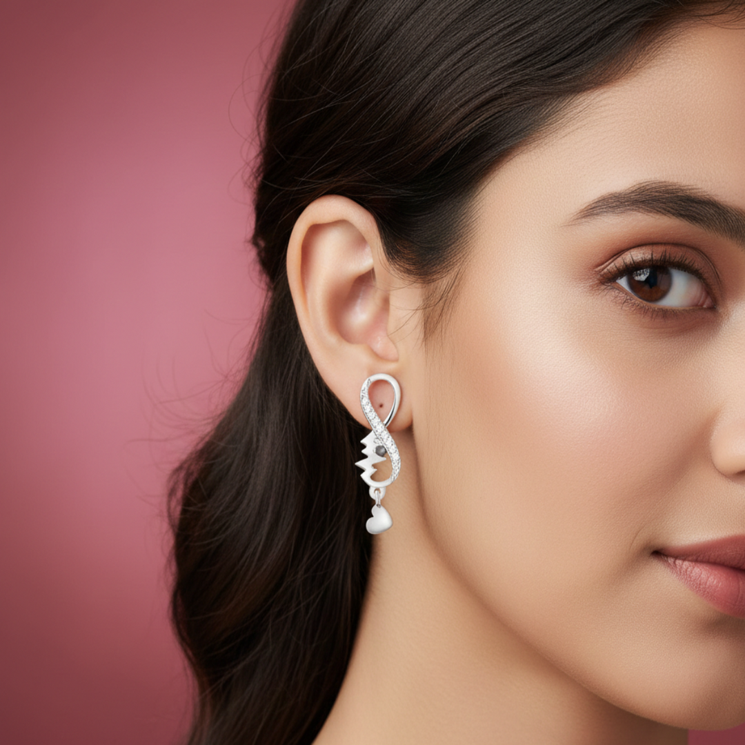 Infinite Music Love 925 Silver Earrings