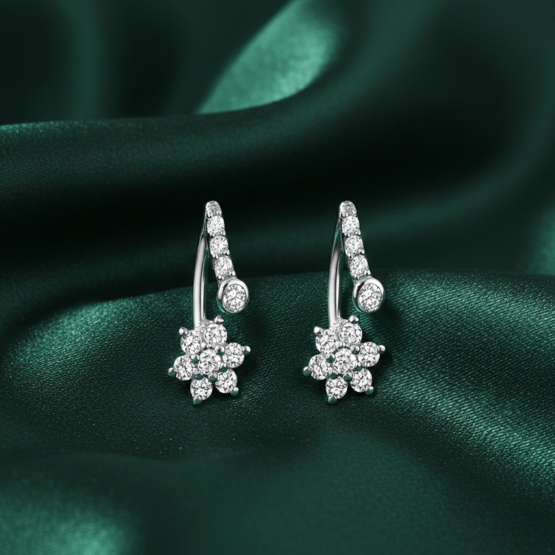 Swati Flower 925 Silver Earrings