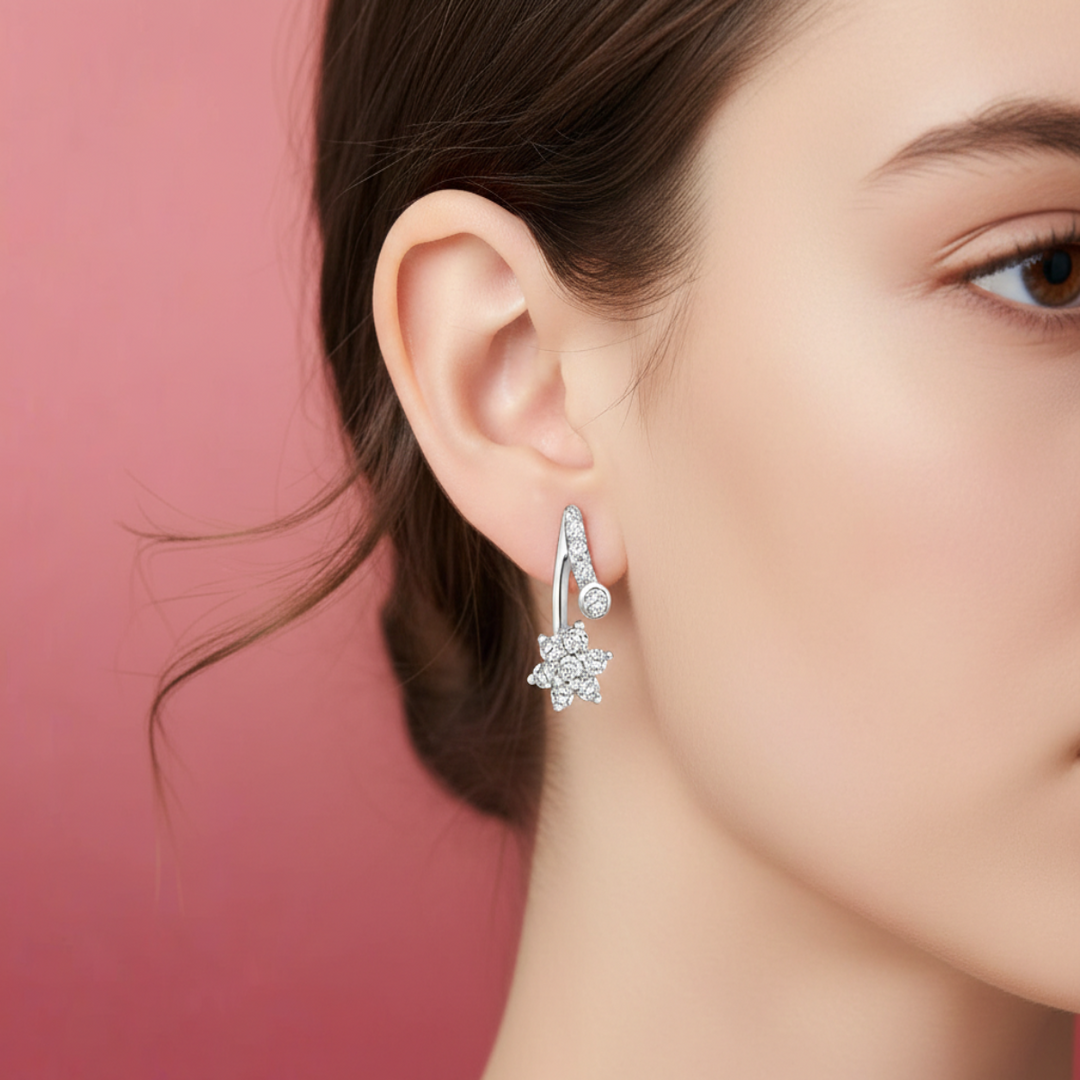 Swati Flower 925 Silver Earrings