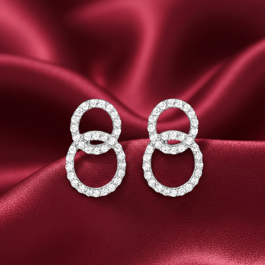 925 Sterling Silver Stud Earrings & Pendant with Chain Combo Set