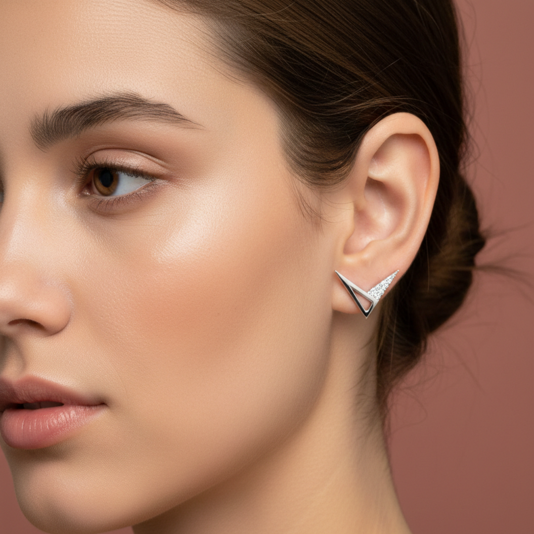 Triad Studs 925 Silver Earrings