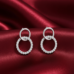 Load image into Gallery viewer, Dual Circle of Life 925 Silver Earrings