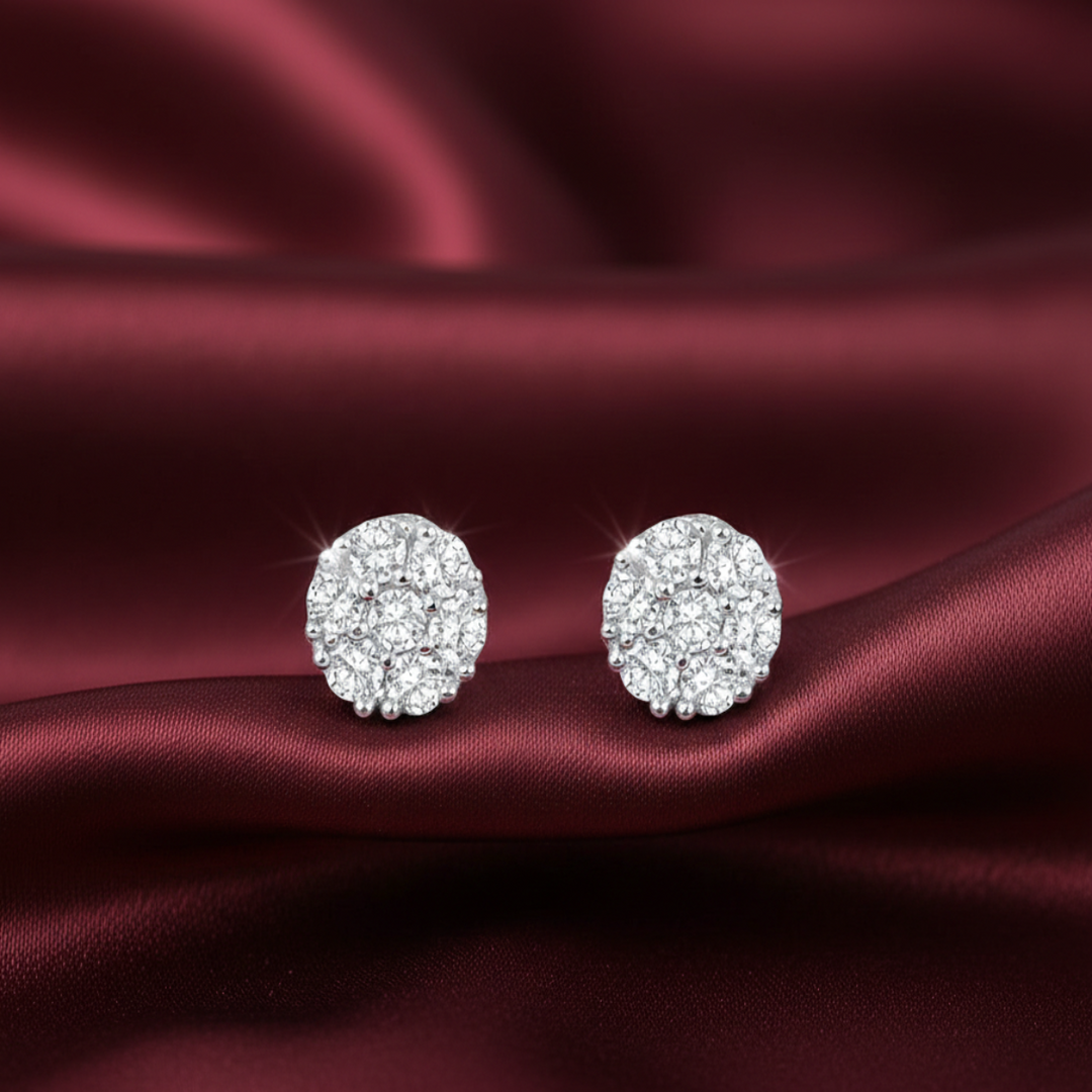 Pushpa Flower Studs 925 Silver Earrings