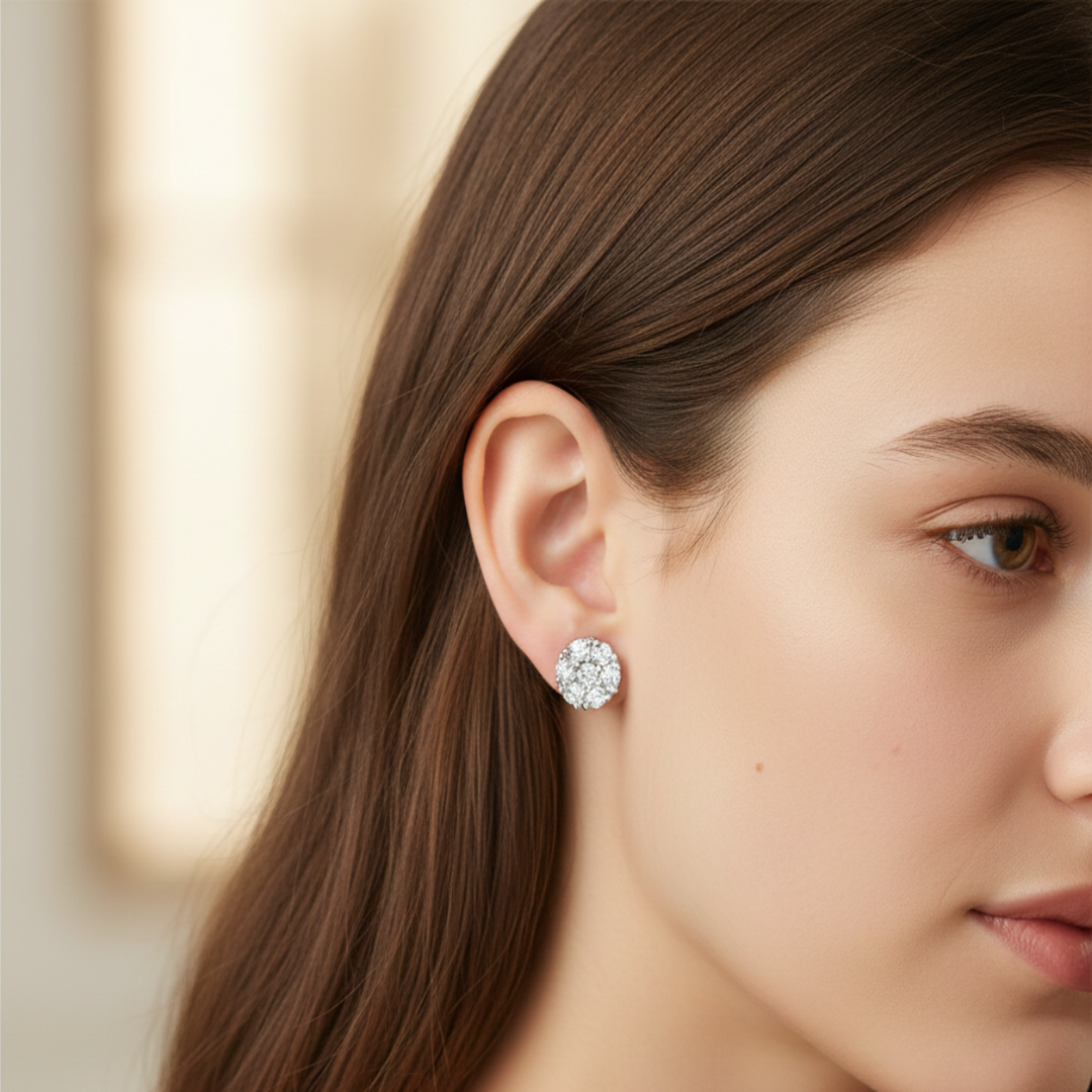 Pushpa Flower Studs 925 Silver Earrings