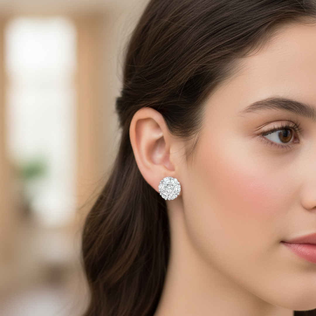 Pushpa Flower Studs 925 Silver Earrings