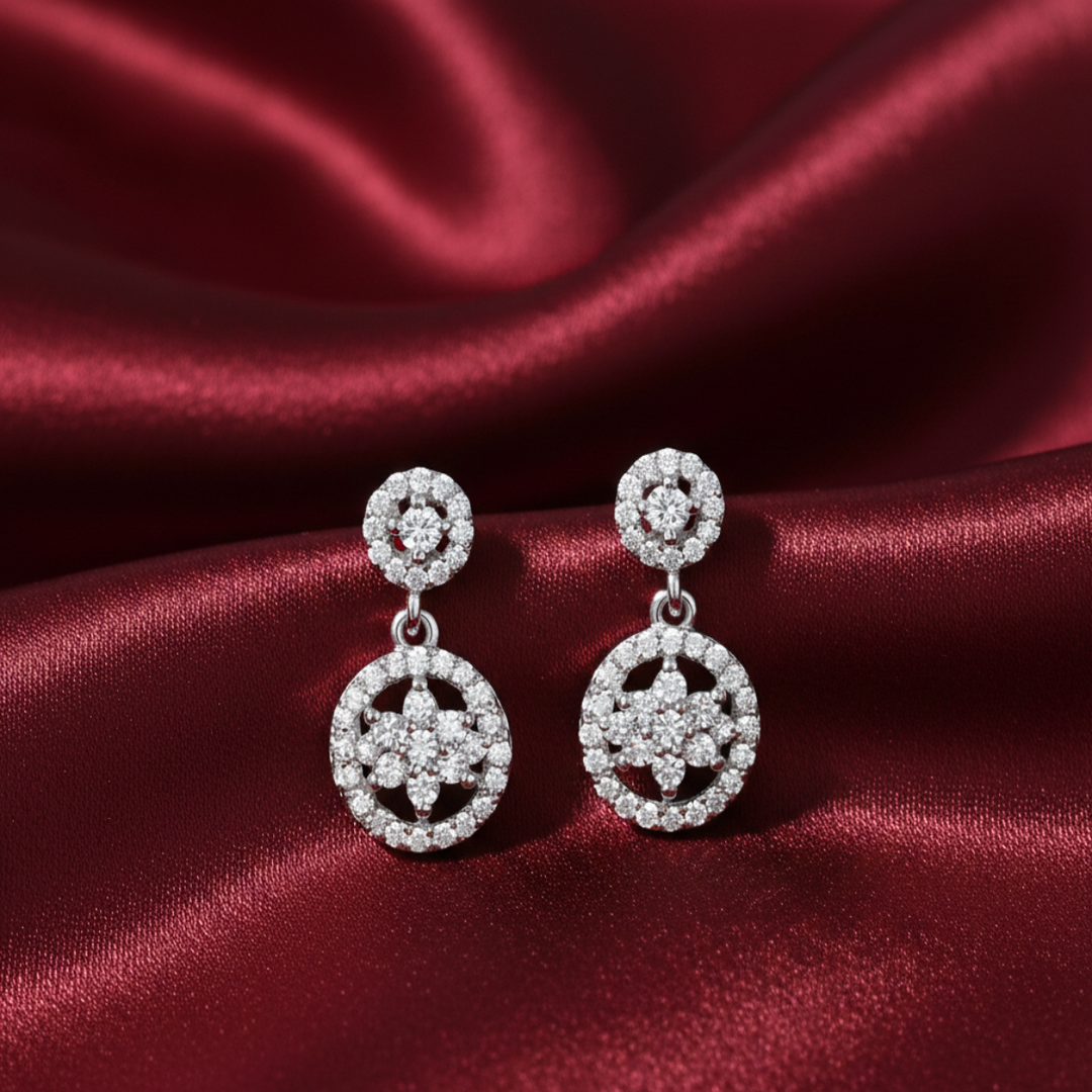 Flower Blossom 925 Silver Earrings